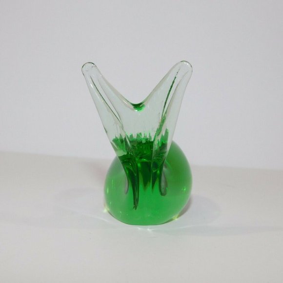 3" Blown Glass Green Whale Paperweight - Picture 5 of 7
